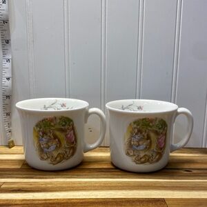 The World of Beatrix Potters Set of 2 “The Flopsy Bunnies” Royal Albert Mugs